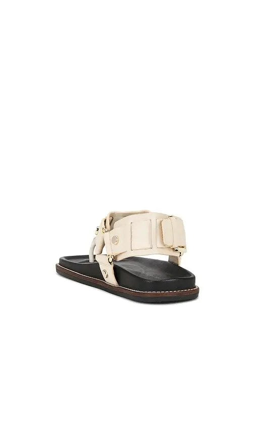 Square-Toe Leather Sandals | Thong & Buckle Strap Footwear