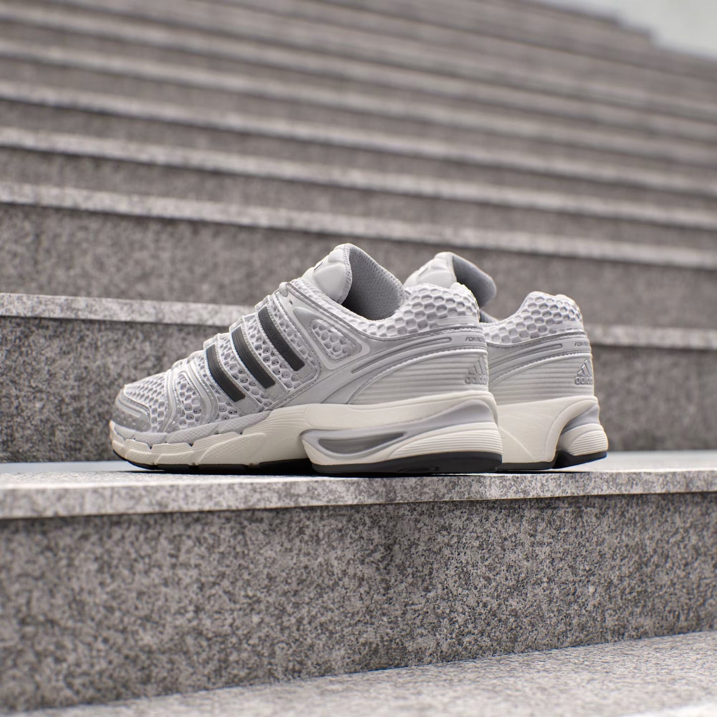 Retro Running Sneakers – White/Grey for Women