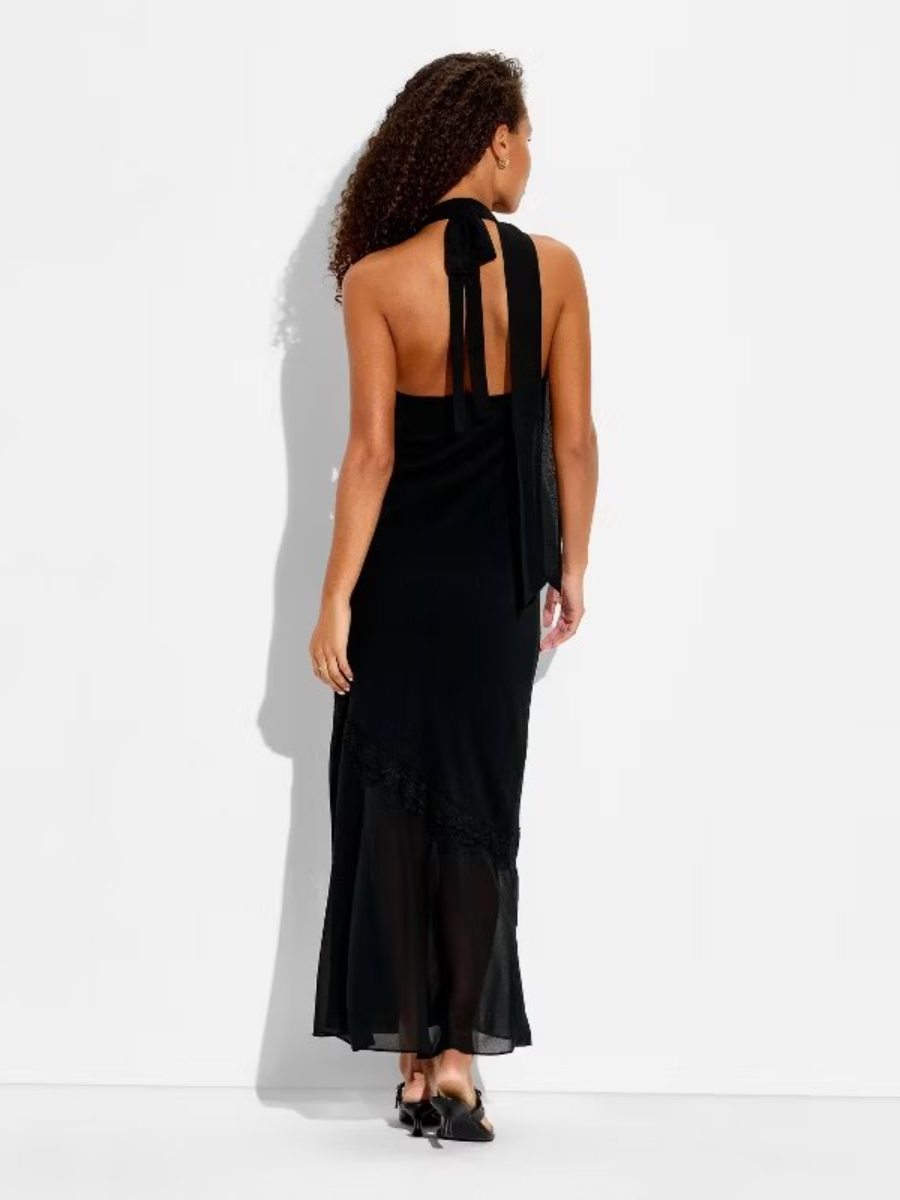 Polka Dot Halter Midi Dress