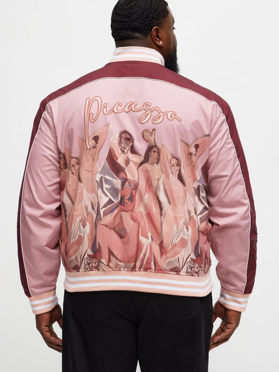 Pablo Picasso Colorblock Varsity Jacket - Pink/combo