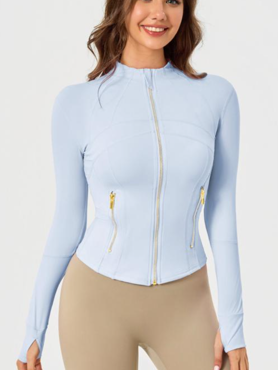 Sculpting BBL Zip Jacket – Gold Tone With Pockets