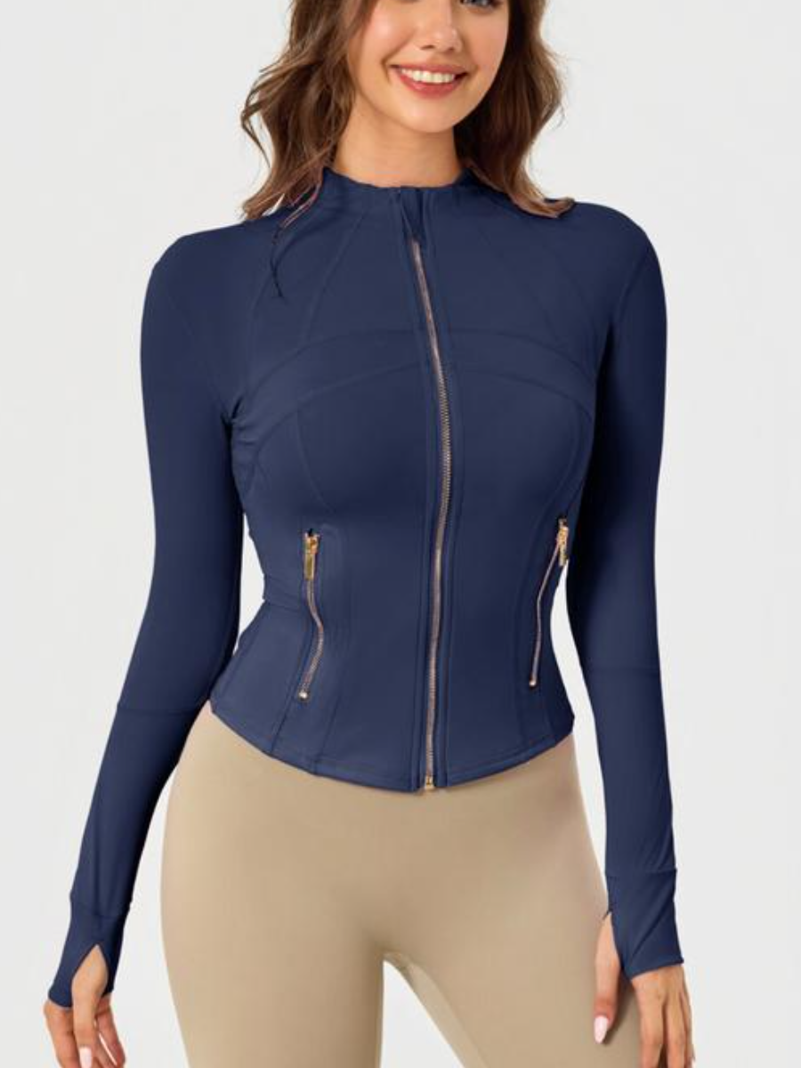 Sculpting BBL Zip Jacket – Gold Tone With Pockets