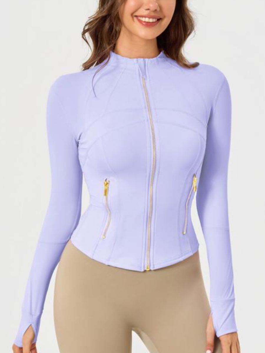 Sculpting BBL Zip Jacket – Gold Tone With Pockets
