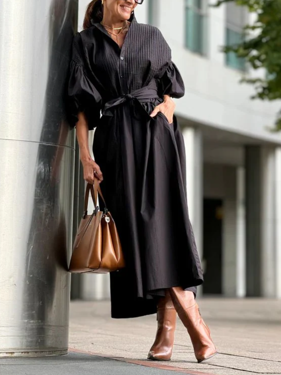 Relaxed Button-Down Midi Dress
