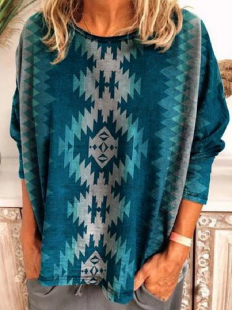 Boho Medallion Print Relaxed-Fit Top