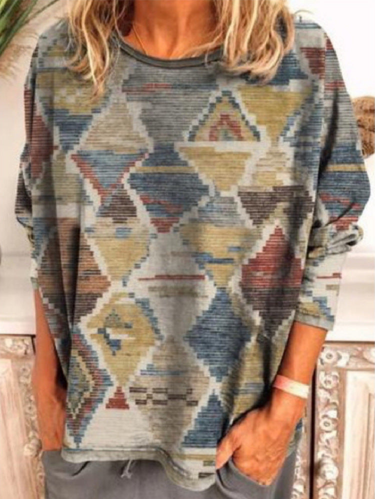 Boho Medallion Print Relaxed-Fit Top