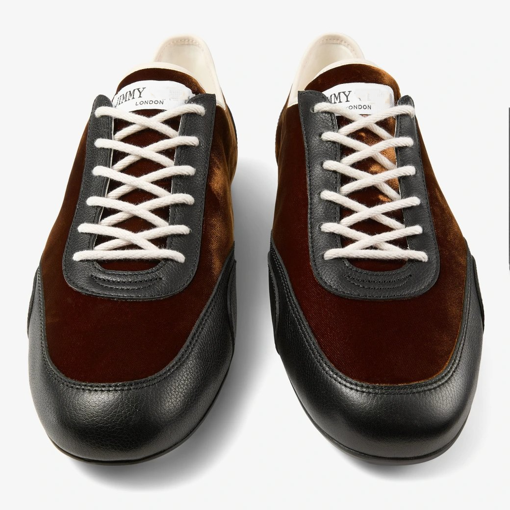 Men's Vintage Velvet & Leather Retro Sneakers