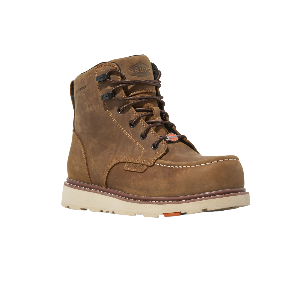 Men’s The Marin Waterproof Soft Toe Work Boots, 6” Full-Grain Leather Moc Toe Boots