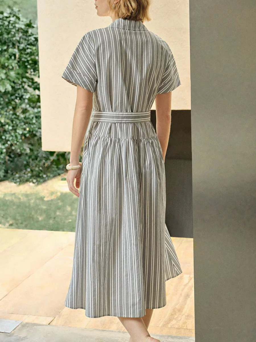 The Coastal Stripe Shirt Dress