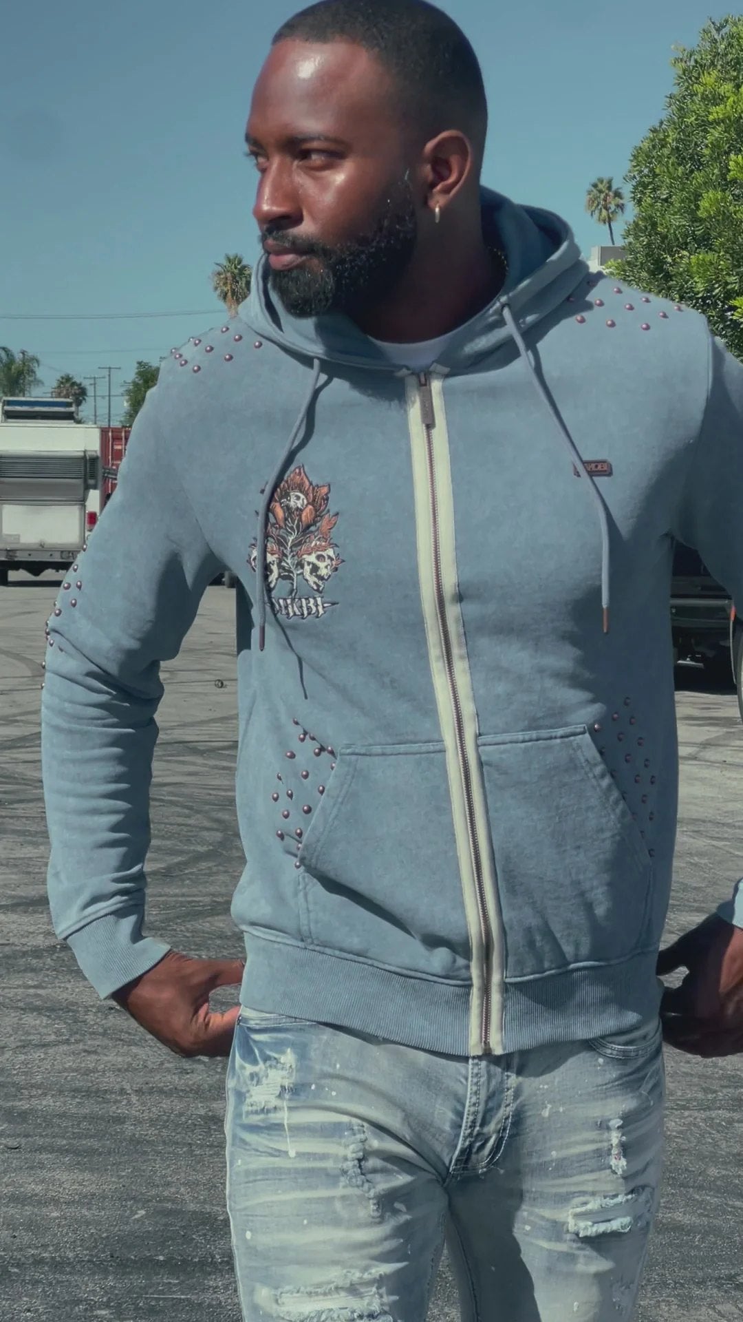 Fleece Hoodie | Bianco Zip Up