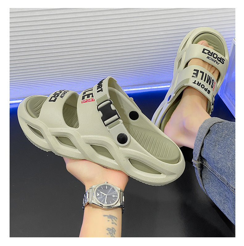 Men's Sports Sandals Thick Bottom Soft Cushion Non-Slip Waterproof Outdoor Beach Shoes