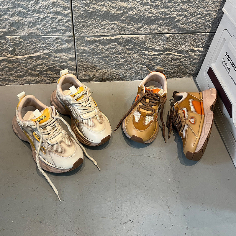 Retro Colorblock Chunky Sneakers | Platform Dad Shoes for Women
