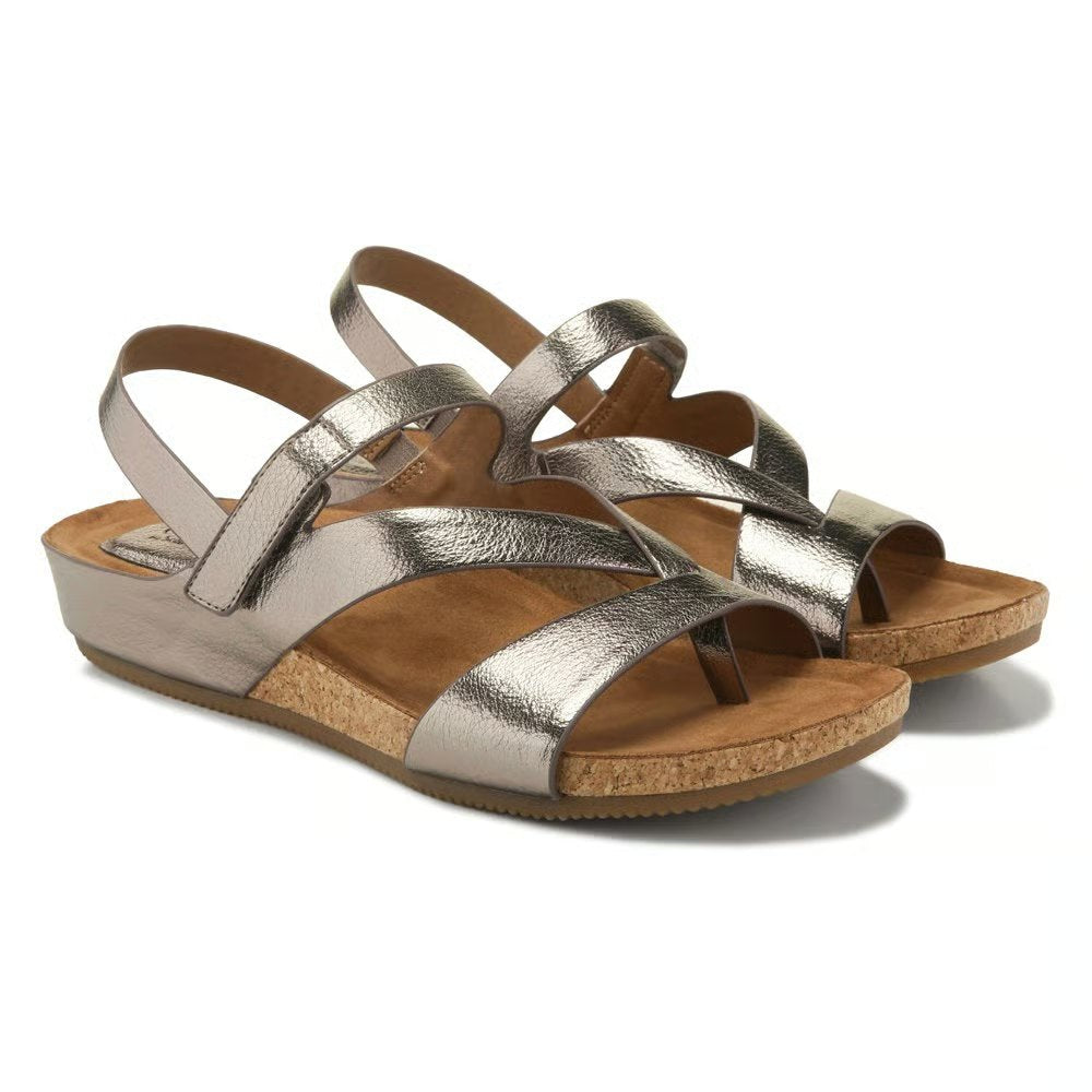 White Strappy Cork Wedge Sandals | Comfortable Footbed Sandal
