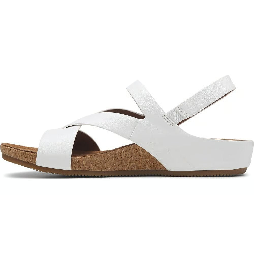 White Strappy Cork Wedge Sandals | Comfortable Footbed Sandal