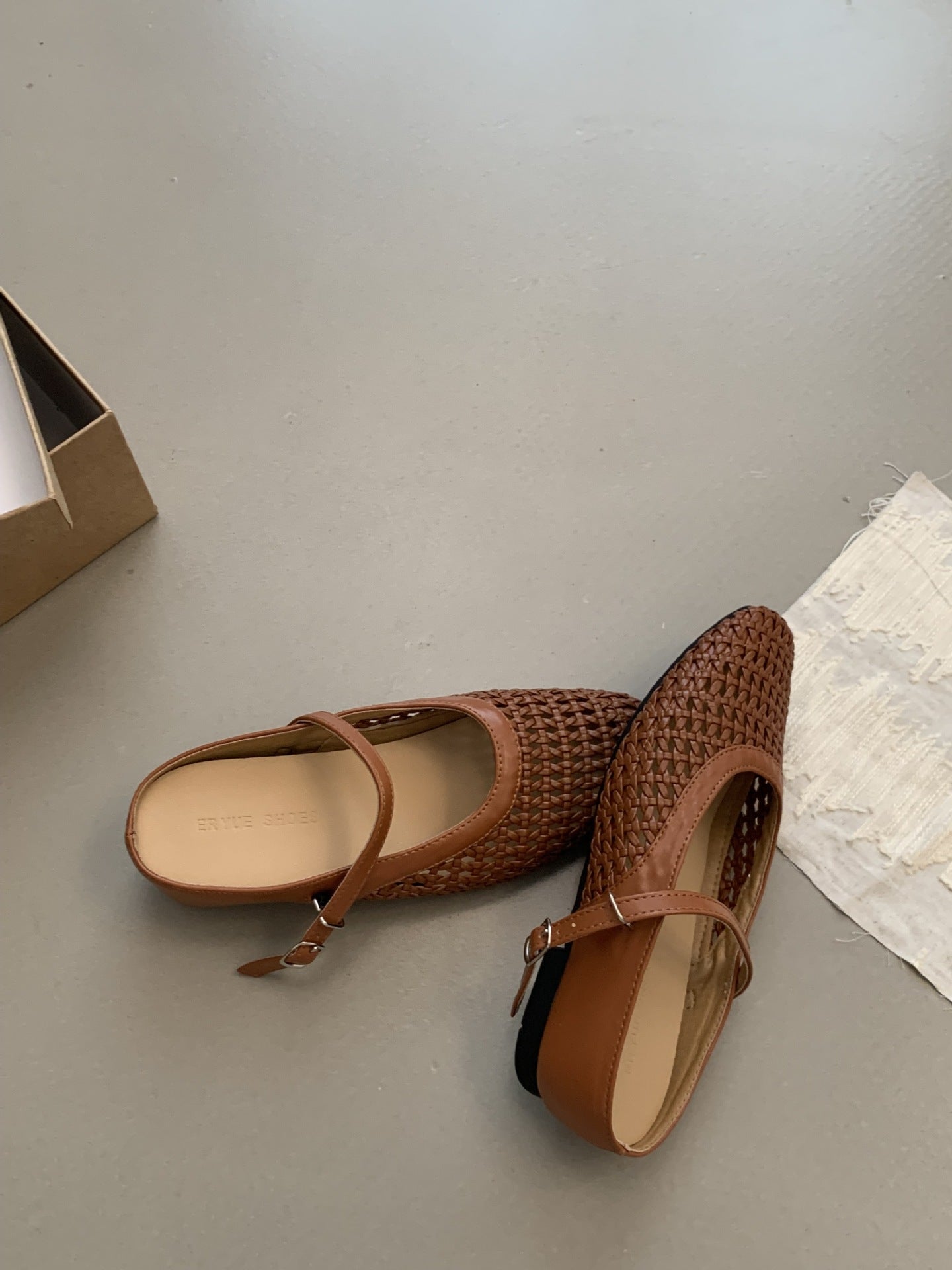 Woven Square-Toe Mary Jane Mules | Breathable Low-Heel Summer Flats