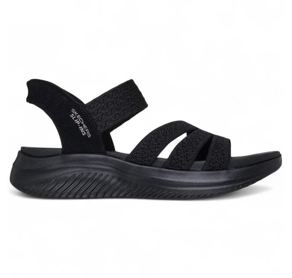 All Black Stretch Sandals for Women