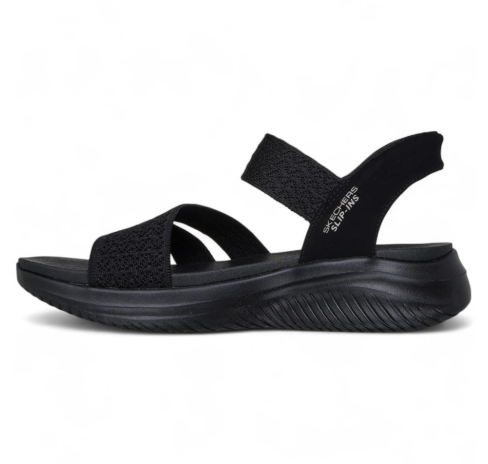 All Black Stretch Sandals for Women