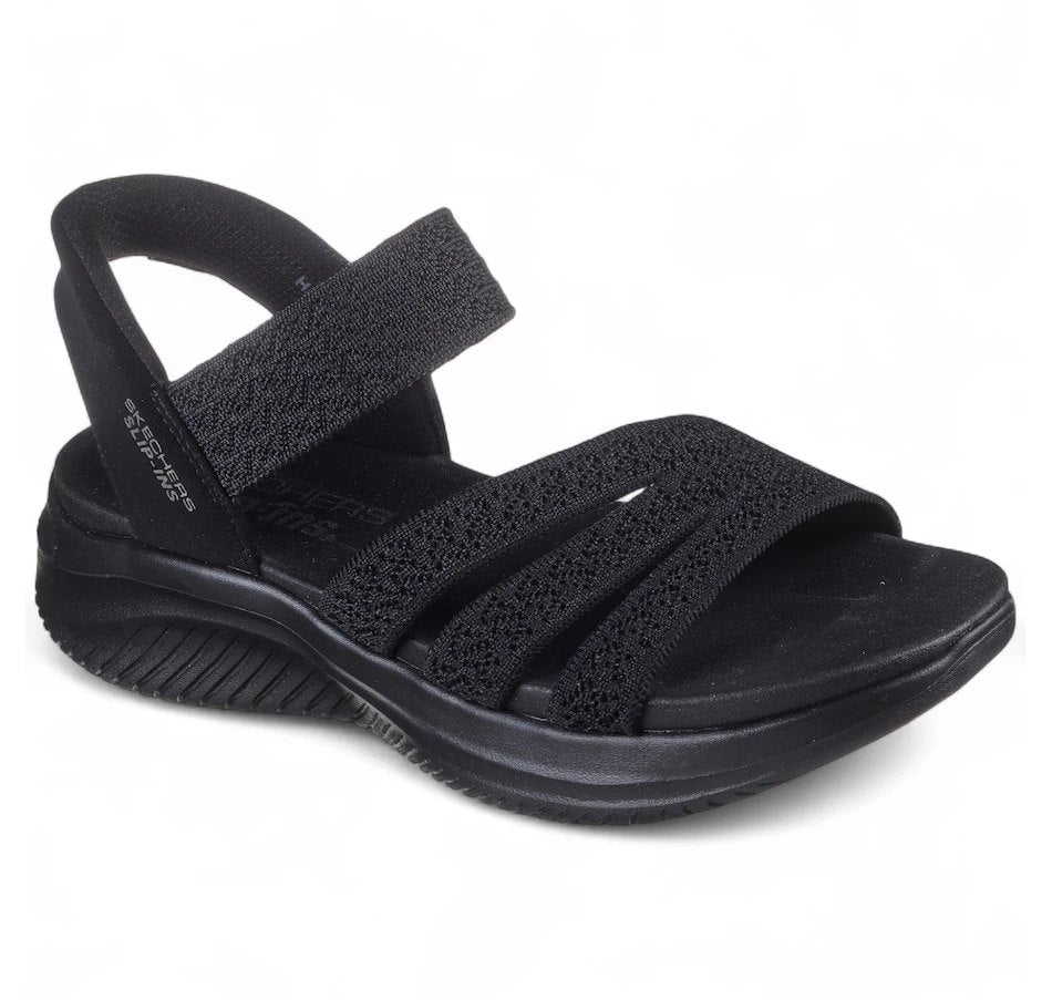 All Black Stretch Sandals for Women