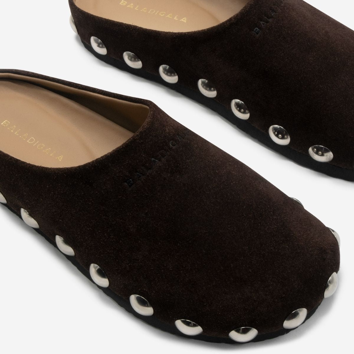Suede Studded Mules | Backless Slip-Ons for Women