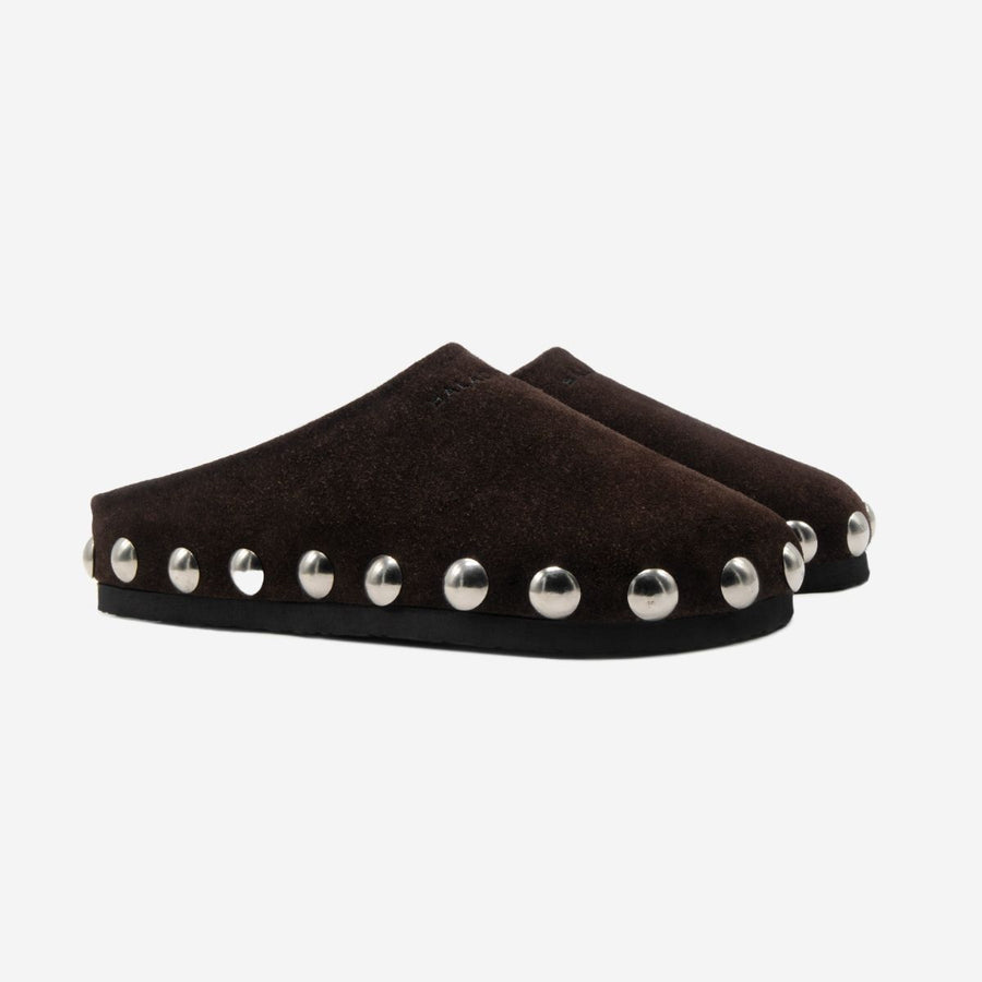 Suede Studded Mules | Backless Slip-Ons for Women