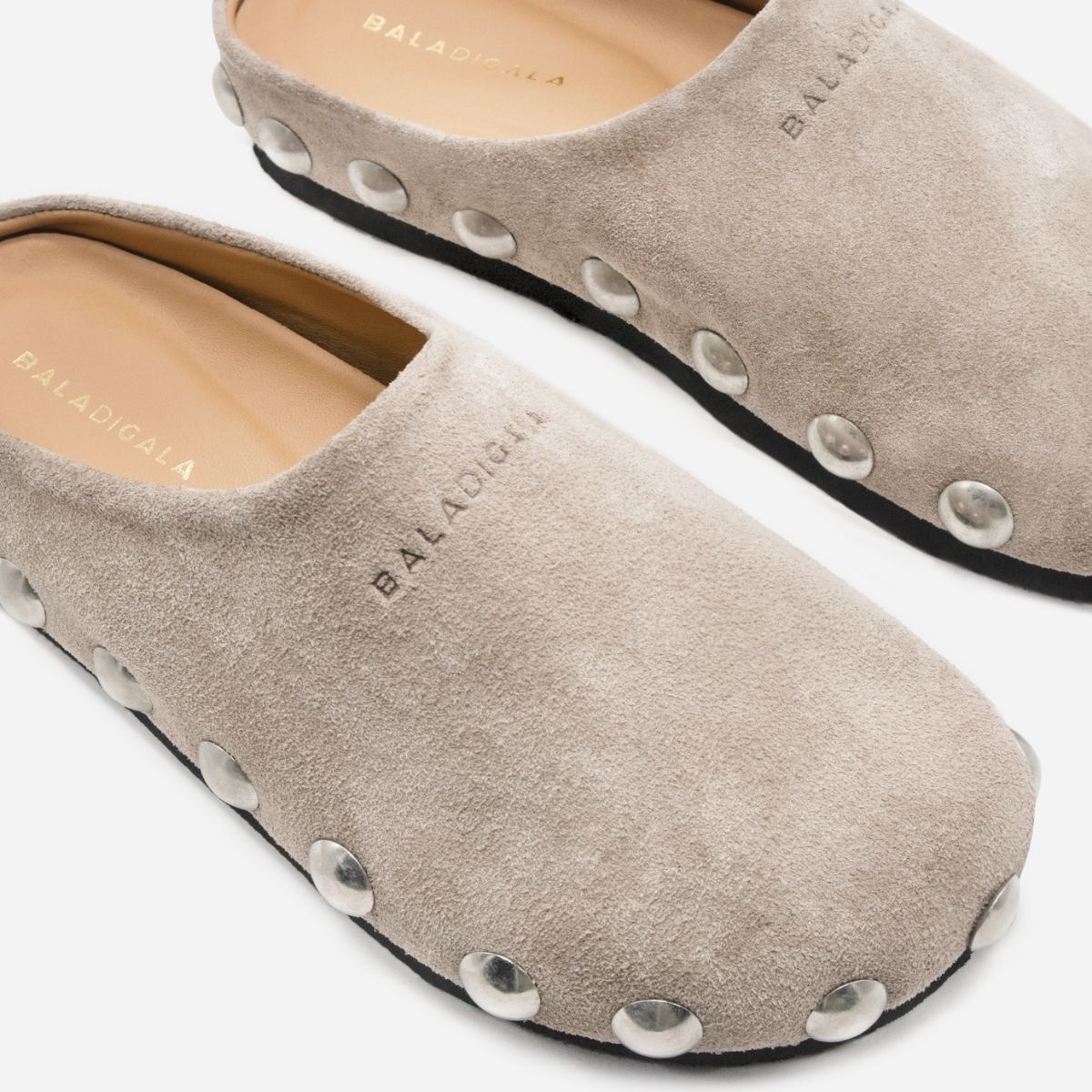 Suede Studded Mules | Backless Slip-Ons for Women