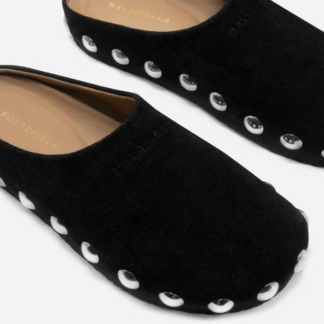 Suede Studded Mules | Backless Slip-Ons for Women