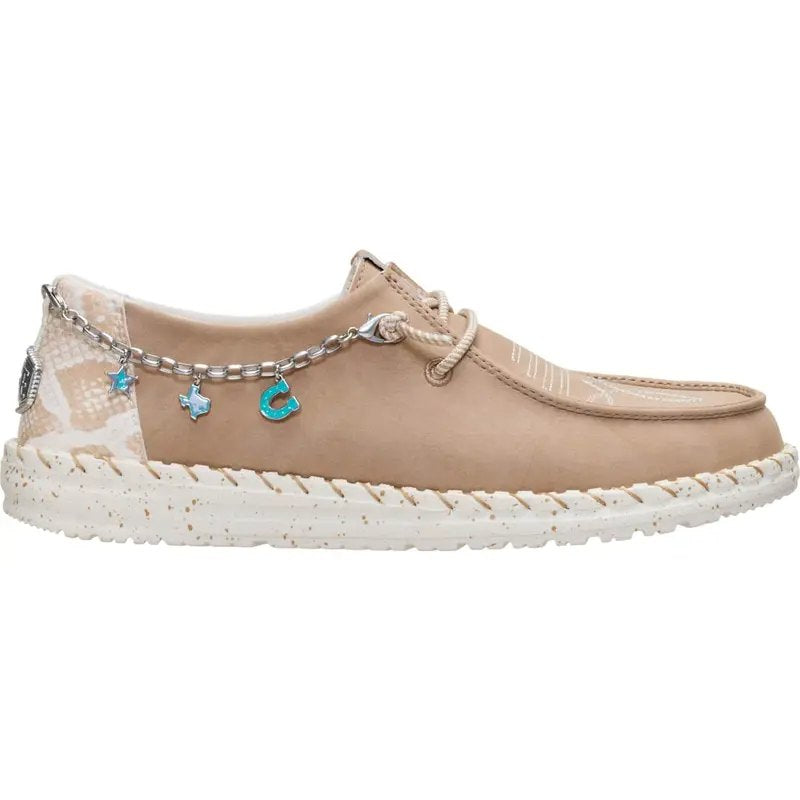 Western Charm Suede Slip-On Loafers with Turquoise Charm Chain