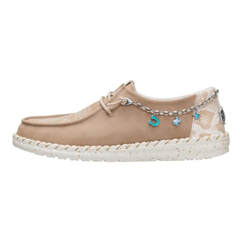 Western Charm Suede Slip-On Loafers with Turquoise Charm Chain