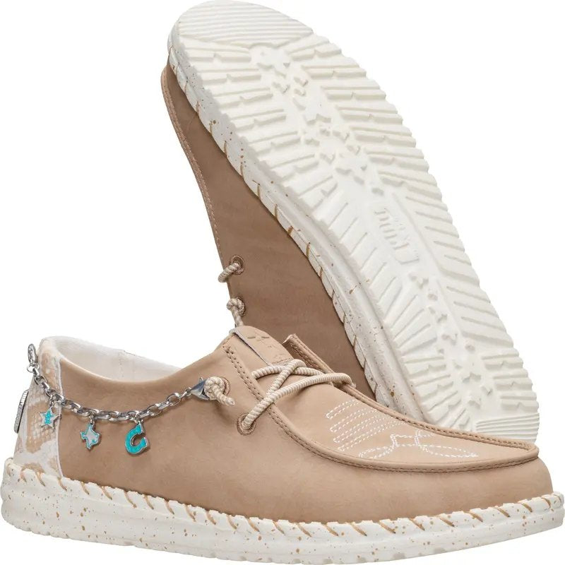 Western Charm Suede Slip-On Loafers with Turquoise Charm Chain