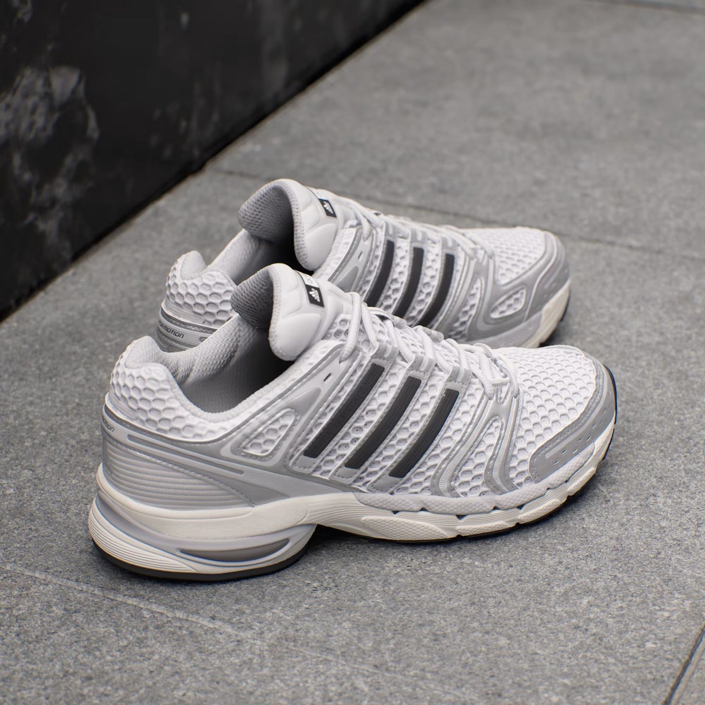 Retro Running Sneakers – White/Grey for Women