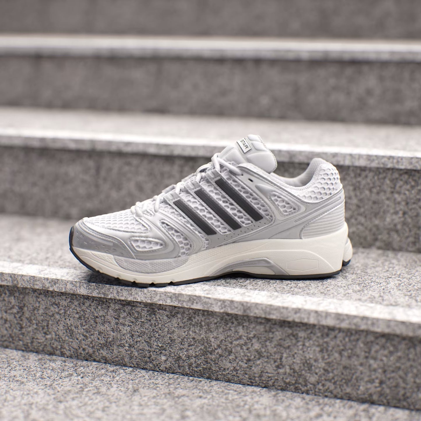 Retro Running Sneakers – White/Grey for Women