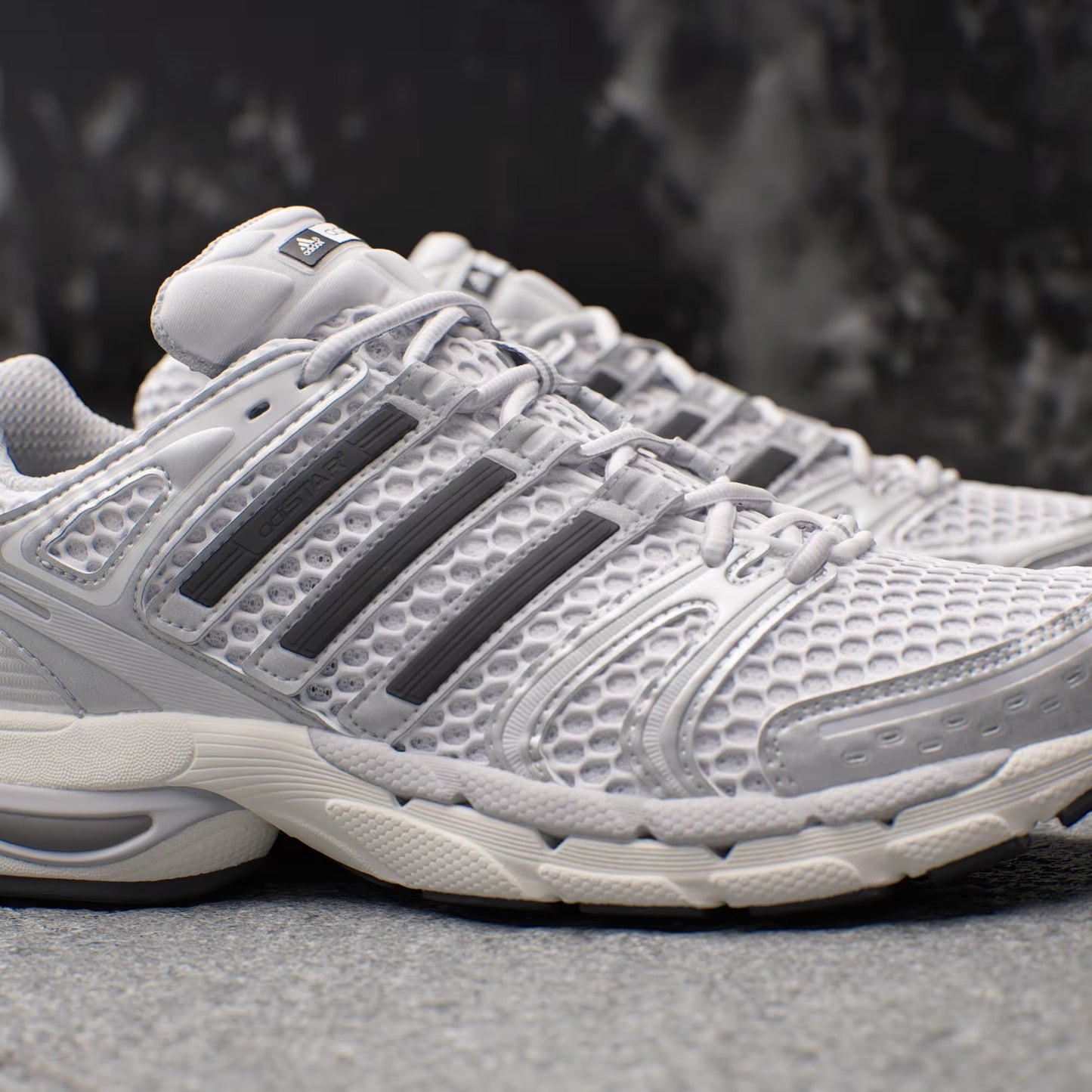 Retro Running Sneakers – White/Grey for Women