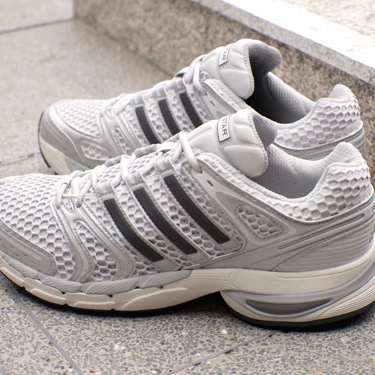 Retro Running Sneakers – White/Grey for Women