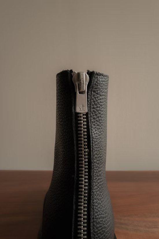 Men's Pebbled Leather Lace-Up Combat Boots