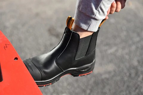 Men's Steel Toe Chelsea Work Boots | Slip-On Safety Boots for Construction & Warehouse