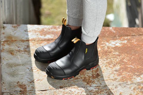 Men's Steel Toe Chelsea Work Boots | Slip-On Safety Boots for Construction & Warehouse