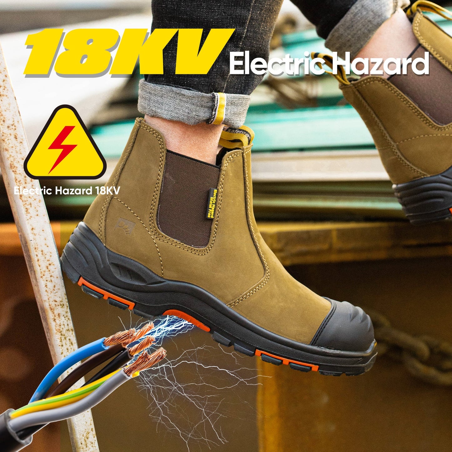 Composite Toe Chelsea Work Boots – 18kV EH Rated