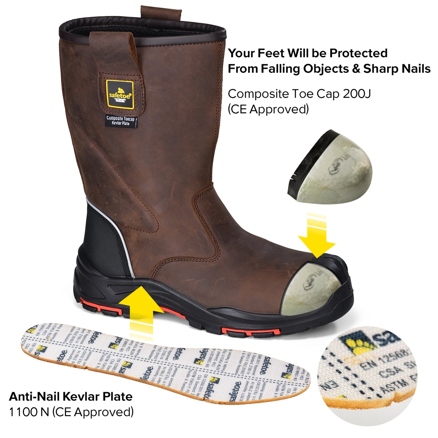 Composite Toe Pull-On Waterproof Safety Boots