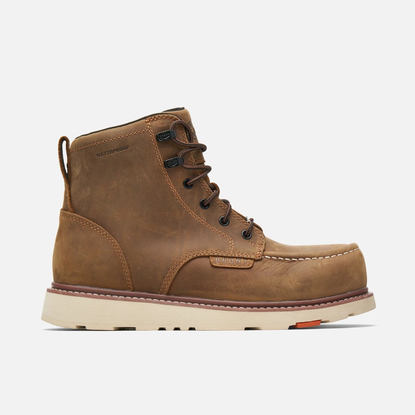 Men’s The Marin Waterproof Soft Toe Work Boots, 6” Full-Grain Leather Moc Toe Boots