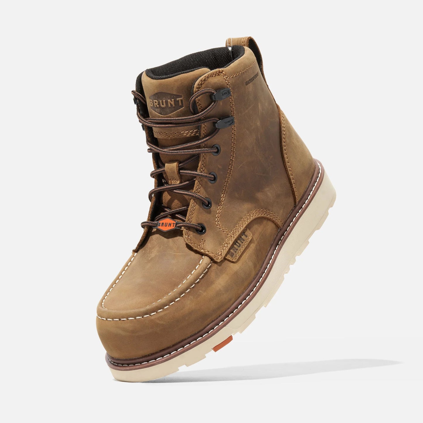 Men’s The Marin Waterproof Soft Toe Work Boots, 6” Full-Grain Leather Moc Toe Boots