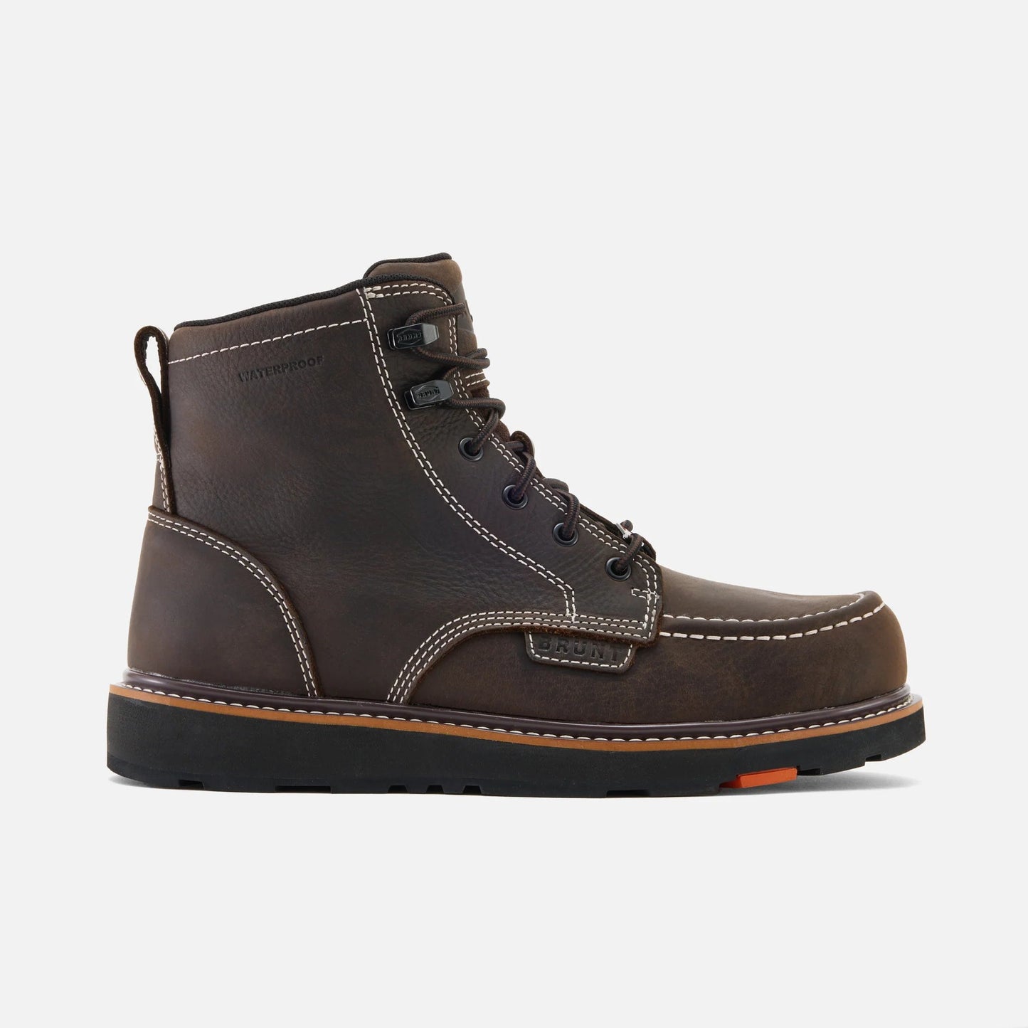 Men’s The Marin Waterproof Soft Toe Work Boots, 6” Full-Grain Leather Moc Toe Boots