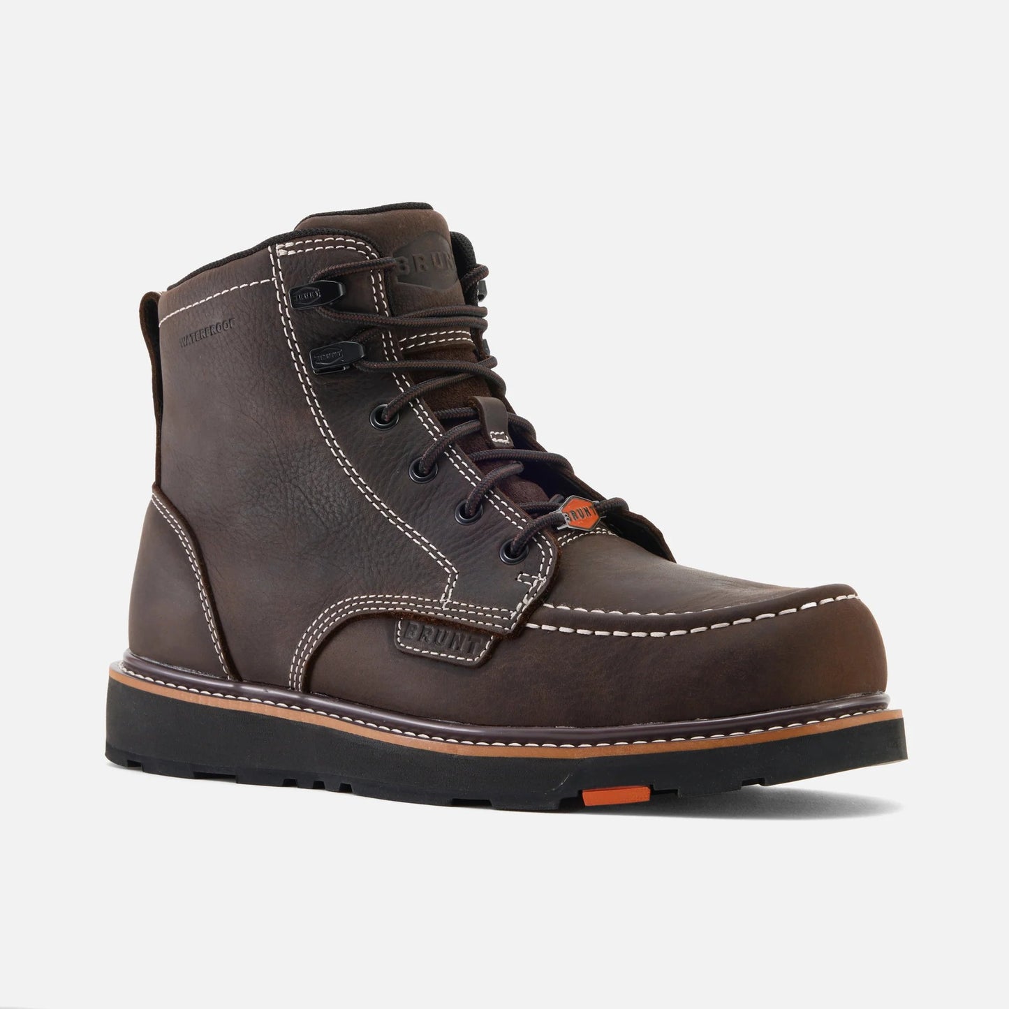 Men’s The Marin Waterproof Soft Toe Work Boots, 6” Full-Grain Leather Moc Toe Boots