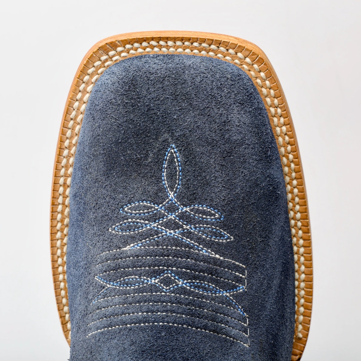 Blue Jean Rough-Out Western Boots, Square Toe Full