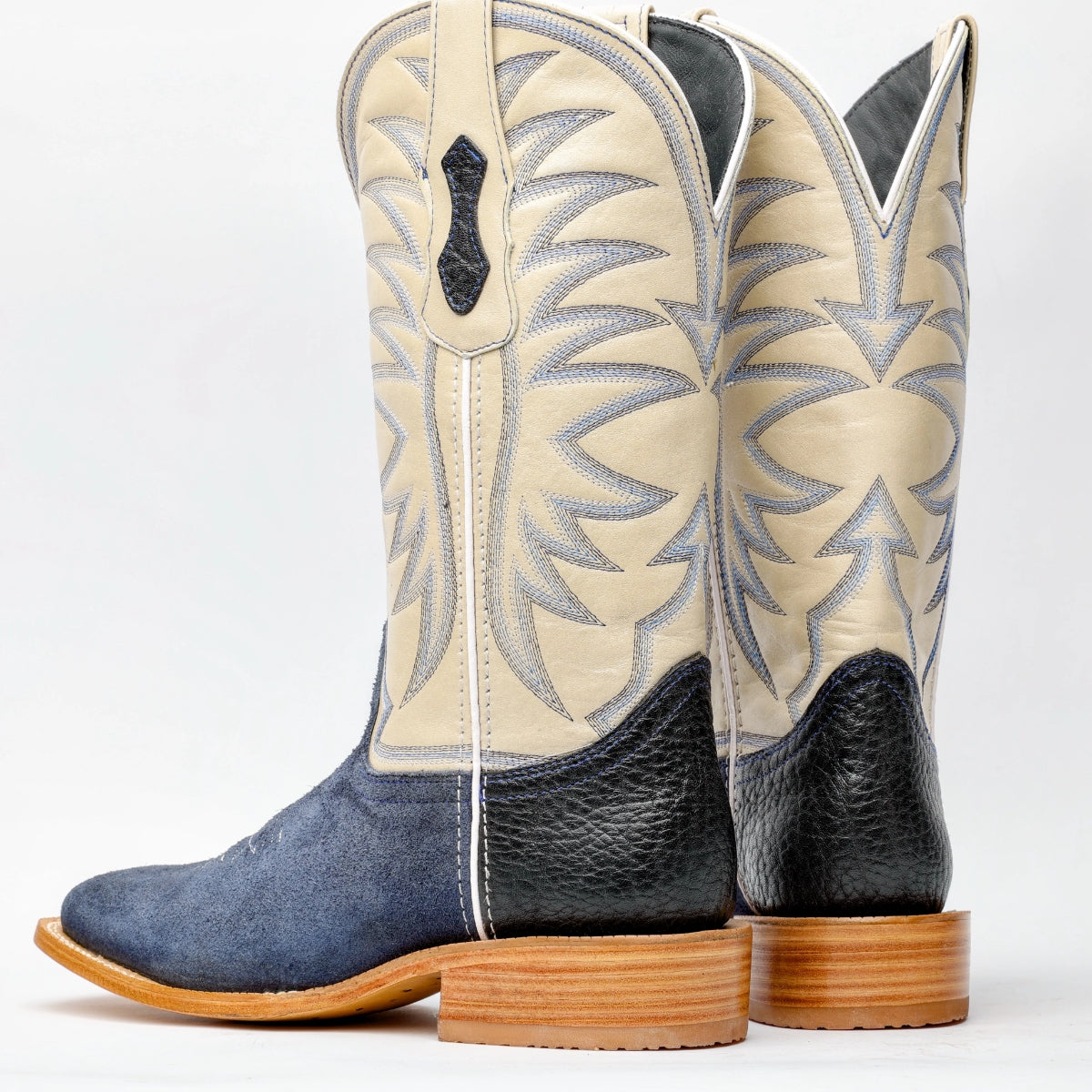 Blue Jean Rough-Out Western Boots, Square Toe Full