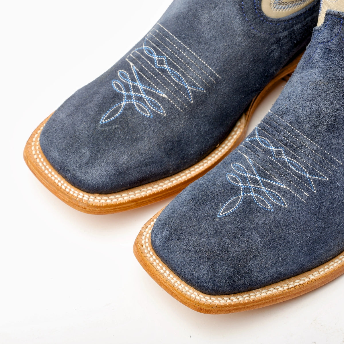 Blue Jean Rough-Out Western Boots, Square Toe Full