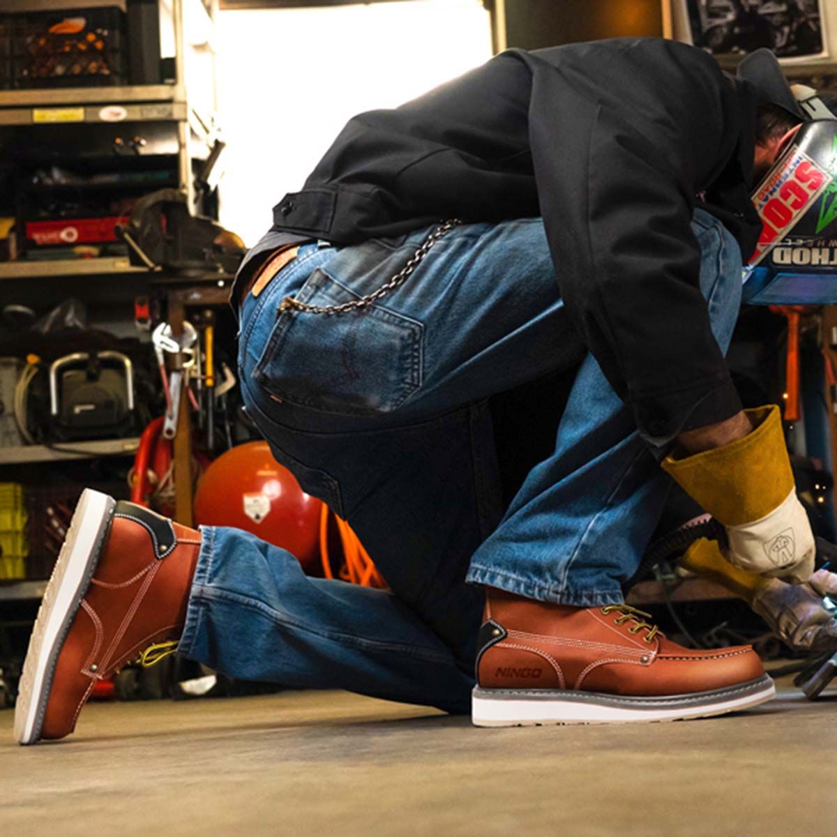 Men's Moc Toe Safety Work Boots