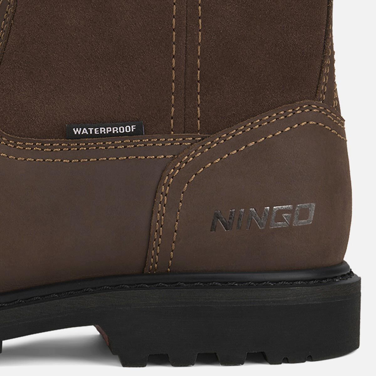 Men's Waterproof Wellington Work Boots, 10-Inch Pull-On Safety Boots with Composite Toe