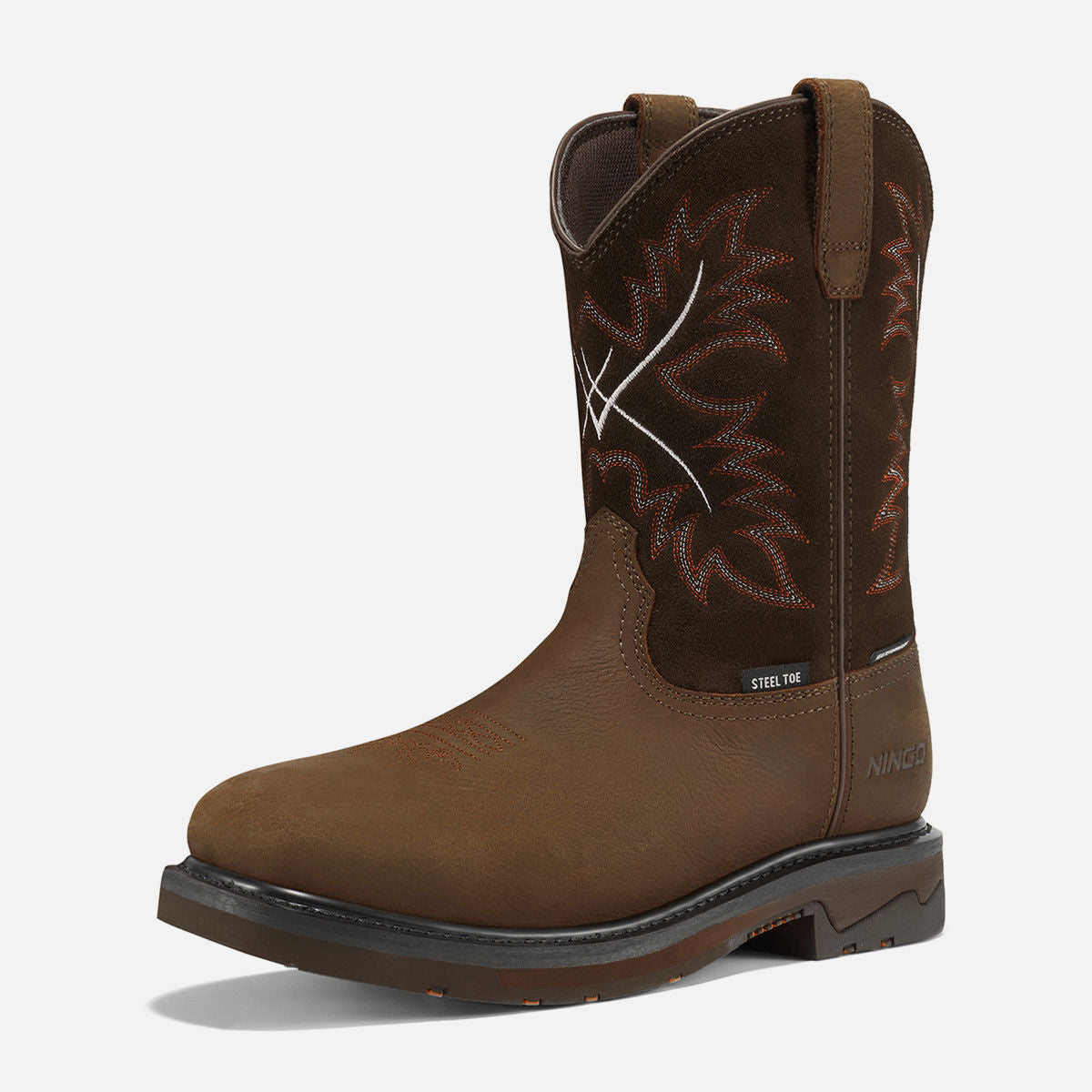 Men’s Western Waterproof Steel Toe Work Boots, 11-Inch Leather Cowboy Work Boots