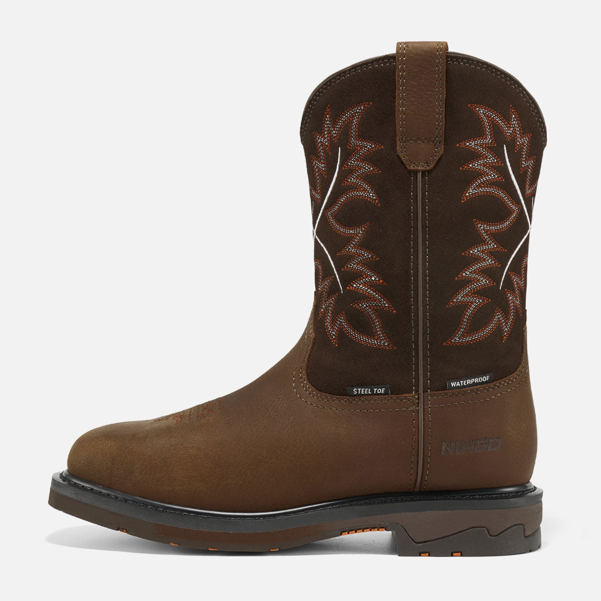Men’s Western Waterproof Steel Toe Work Boots, 11-Inch Leather Cowboy Work Boots