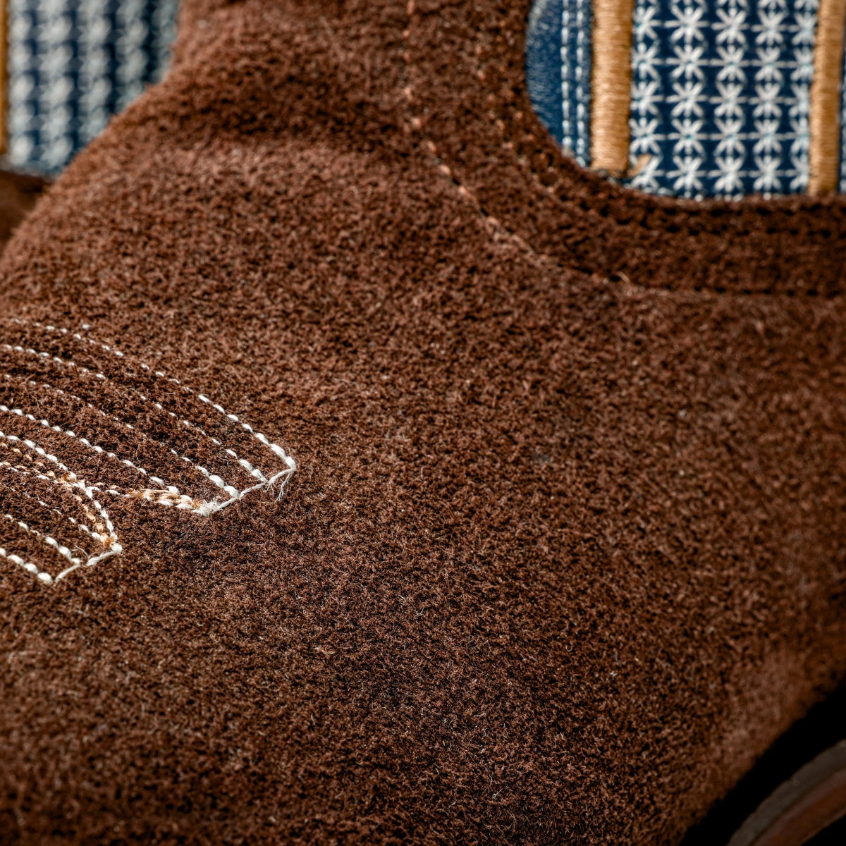 Men’s Chocolate Brown Rough-Out Western Boots, Square Toe Leather Cowboy Boots